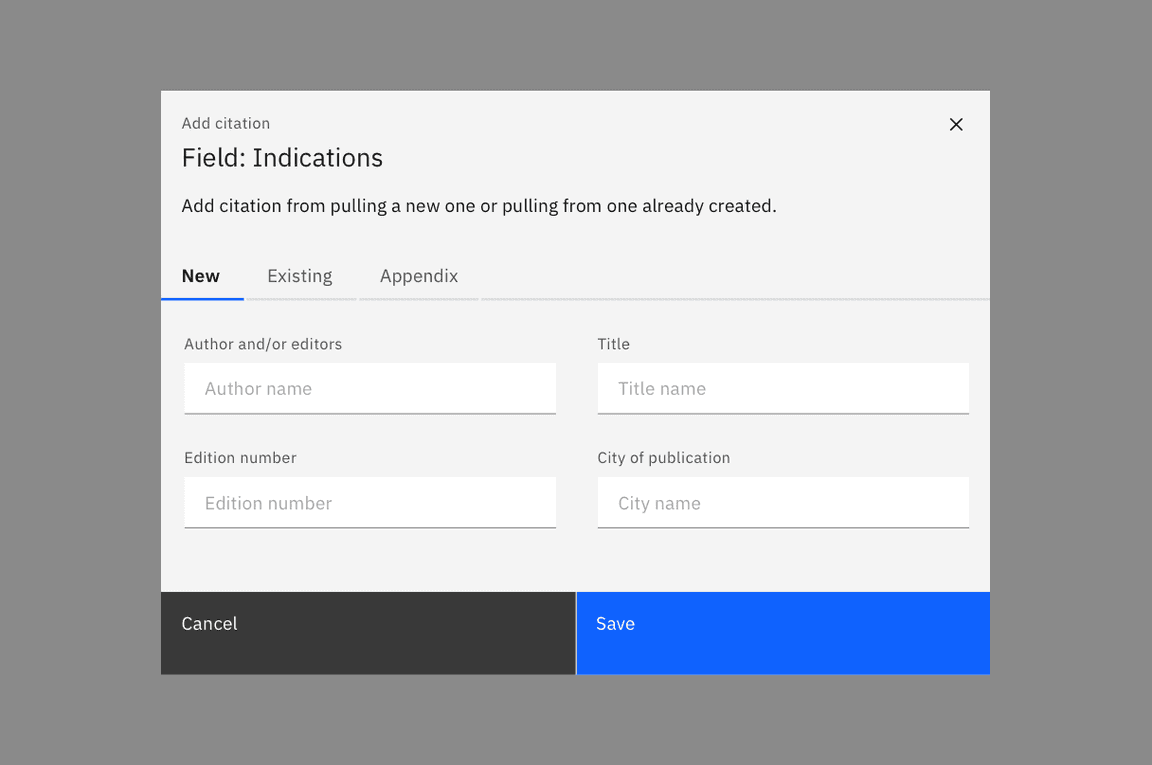 Contained tabs within a component